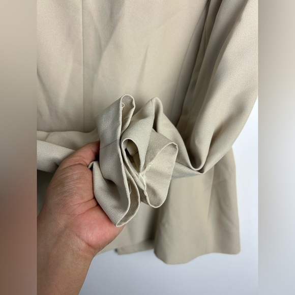 VTG Y2K Adrianna Papel Occasion 14 Blazer Beaded Sequins Tan one Button Preppy - Picture 14 of 16